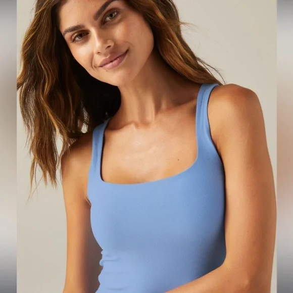 Beyond Yoga Featherweight Getaway Dress Size Large in Flower Blue Heather - Picture 6 of 11